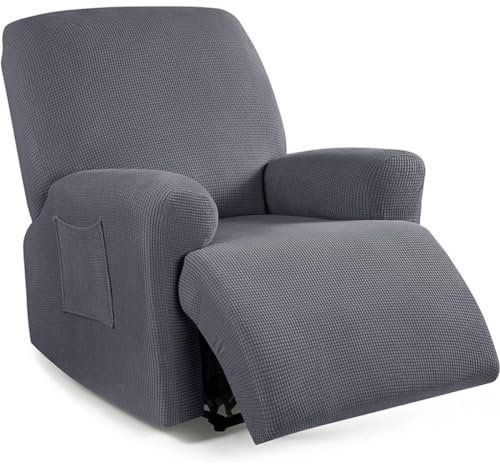 Funda de Sillón Relax Reclinable Elástica 1/2/3 Plaza , Jacquard Funda Reclinable 4/6/8 Piezas con Bolsillos Laterales, Antideslizante Extraíbles y Lavables Fundas Reclinable Protector ( Color : #1 ,