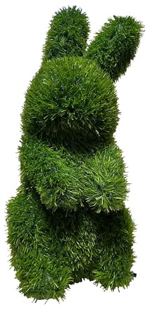 foolonli Gartendekoration Grasfigur Hase aufrecht sitzend Dekofigur aus Kunstrasen 48 cm Hoch wetterfest by Kögler