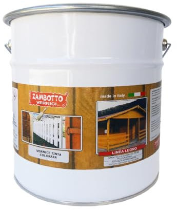 ZAMBOTTO VERNICI Tinta a SOLVENTE per legno per interni da 1 o 2,5 o 5 Litri (1L, BIANCO-50)