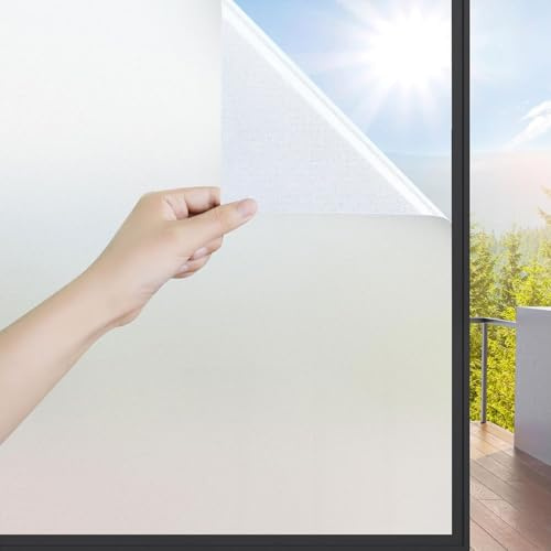 CZAYEFNH Pellicola Oscurante per Vetri，30cm x 500cm Pellicola per Vetri Finestre Autoadesiva Opaca per Finestre, Privacy per Ufficio Bagno Camera da Letto Sala di Riunione