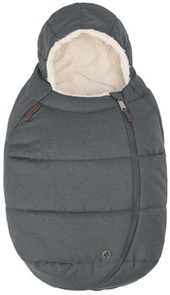 Maxi-Cosi Fußsack für Babyschalen, Fußsack für Babys, für noch mehr Komfort, einfach und sicher, weiche robuste Stoffe, waschmaschinenfest, für alle Maxi-Cosi Babyschalen geeignet, Twillic Graphite