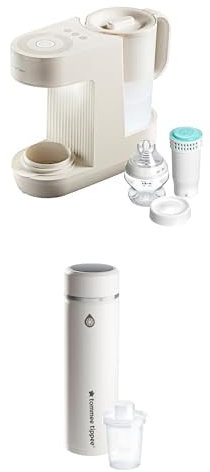 Bundle of Tommee Tippee Perfect Prep Machine, Baby Bottle Formula Feed Maker with Antibacterial Water Filter + GoPrep Formula Feed Maker, Portable, Cool Flask with LED Digital Temperature Display
