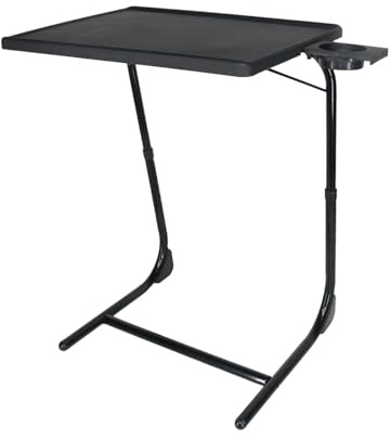Chums Folding TV Table - Adjustable Height Portable Desk Tray with Cup Holder & Raised Edges