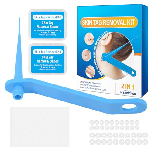 Stielwarzen Entfernen Kit – Hautanhängsel & Hautmarken Einfach Lösen – 2-in-1 Tool Set mit Bändern für 1–8 mm Skin Tags – Schmerzfrei Für Zuhause Am Hals, Achseln & Körper