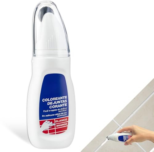 Coloreante juntas, Colorea las juntas de paredes y suelos, Rueda aplicadora, Fácil y rápida aplicación, Resultado duradero, Contiene 125 ml, Color Blanco