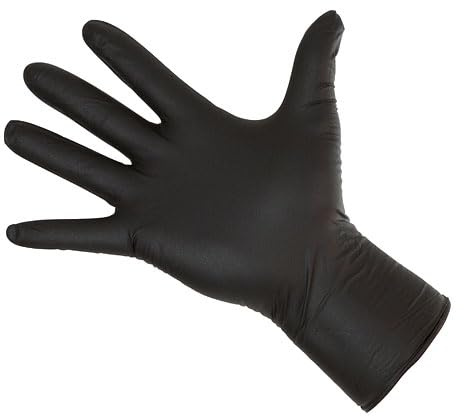 Kerbl 15322 Nitrile Lang Schwarz Einmalhandschuhe, 30cm Länge, L, 50 Stück