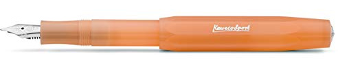 Kaweco FROSTED SPORT Füllhalter Sweet Banana I Premium Füllfederhalter für Tintenpatronen mit hochwertiger Stahlfeder I Füllfederhalter 13 cm I Füller in Gelb I Federbreite: F (Fein)