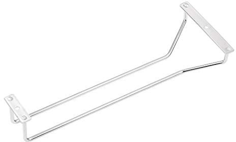 Dianoo Support De Verre à Vin Sous L'armoire, Acier Inoxydable 304, Rangement Pour Verres à Pied, Bar, Cuisine, 30cm 1 Rangée, Argent