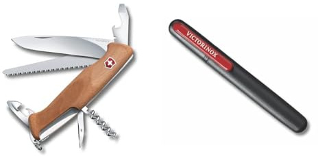Victorinox Schweizer Taschenmesser gross, Ranger 55, Swiss Army Knife, Multitool, 10 Funktionen, Klinge, Dosenöffner, Schraubendreher, Feststellklinge