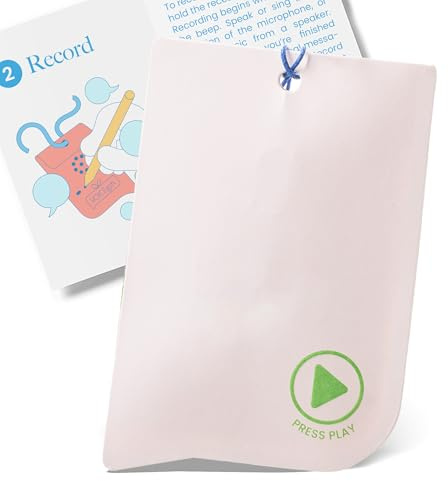 Voice Express Geschenkanhänger mit 60 Sekunden Aufnahme - Karte zum selbst besprechen - Blanko Geschenkanhänger für eigene Sprachnachrichten und Musik - DIY personalisiertes Geschenk