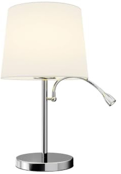 Lindby Tischlampe Benjiro (Modern) in Weiß aus Textil (2 flammig, E27) - Tischleuchte Schreibtischlampe Nachttischlampe Wohnzimmerleuchte