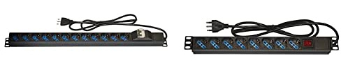 Link Lk10057 Multipresa Verticale A 12 Porte Per Armadi Rack Con Interruttore Magnetotermico & Lk10051 Multipresa Da Rack 19 8 Prese Universali Con Interruttore Spina Italiana 16A