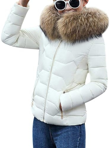 Onsoyours Piumino Invernale da Donna Leggero Caldo Giacca Trapuntato Antivento Giubbotto Corto Slim Fit Maniche Lungo Giacca Parka Piumini Cappotto con Cappuccio