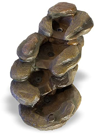 NATIV Zimmerbrunnen Quelle und Bachlauf | Tischbrunnen mit LED Beleuchtung| dekorativer Zierbrunnen mit Wasserfall | Wohlfühlbrunnen für Zuhause | Wasserbrunnen mit Kaskaden