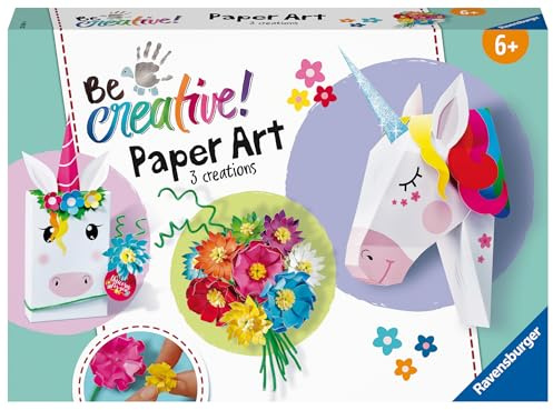 Ravensburger 23541 BeCreative Paper Art Einhörner, DIY für Kinder ab 6 Jahren