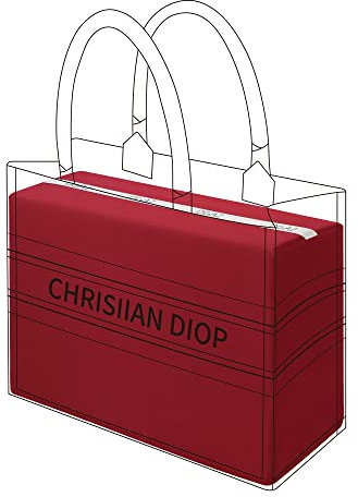 DGAZ Taschenformer Einsatz, Tasche Shaper Einsatz für Dior Book Tote Mini/S/M/L, Satin Tascheneinsatz für Damen Handtasche (Rouge casaque, Small)