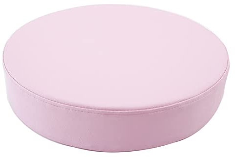 Rutschfeste Stuhlauflage, Runde Sitzkissen, Rundes Stuhlkissen Aus Leder Mit Maschinenwaschbarem Bezug For Esszimmer, Wohnzimmer, Terrasse, Outdoor, Camping ( Color : Pink , Size : 35cm(13.7inch) )