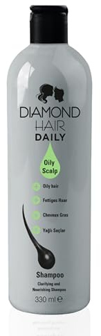 Diamond Hair Daily Oily Scalp Shampoo. 330 ml hochwertiges Shampoo um das Haarwachstum zu beschleunigen und eine effektive Lösung gegen Anti Schuppen und Haarausfall zu biete-mit Rizinusöl & Teebaumöl