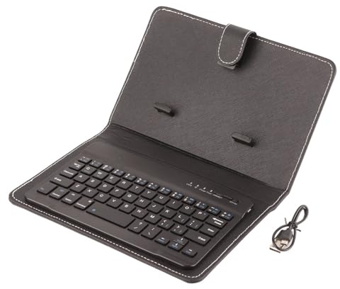 QANYEGN Funda con Tapa para Teclado Bluetooth, Funda Universal para Teclado Inalámbrico con Soporte, Apta para Tabletas Y Teléfonos Inteligentes(Negro)