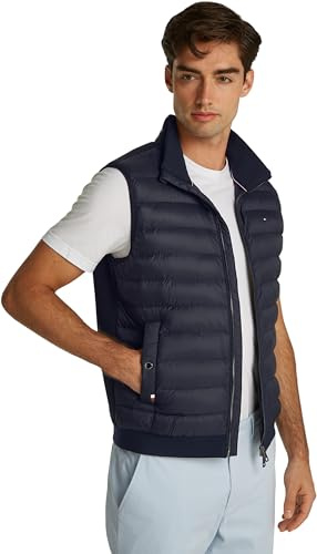 Tommy Hilfiger Uomo Gilet Mix Media Imbottito, Blu (Desert Sky), L