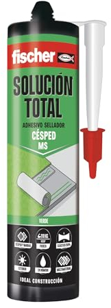 fischer - Soluzione totale erba artificiale per terrazza - Colla forte per prato artificiale - Incolla e sigilla il tuo prato artificiale per esterno (290 ml) Colore verde