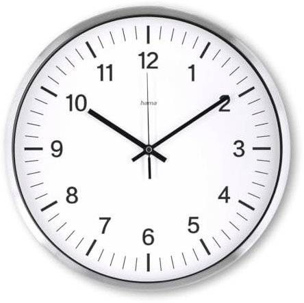 DCF Java Radio-Controlled Wall Clock, Ø 35 cm, silver