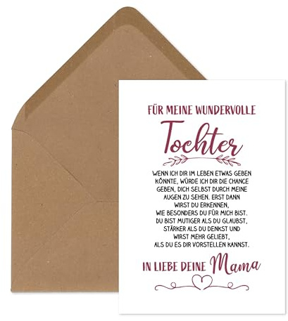TypeStoff Postkarte Für meine wundervolle Tochter - inkl. Briefumschlag Geschenk - KP-01492