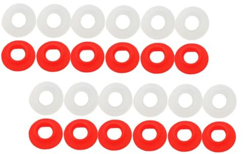 MAGICLULU Swing Top Bottle Gaskets and Seal Gaskets Set, 24pcs Red White Half-Pack, Leak-Proof Replacement Washers for Home Brew Beer and Soda Bottles, Sturdy Sealing Washer for Swing Top Caps
