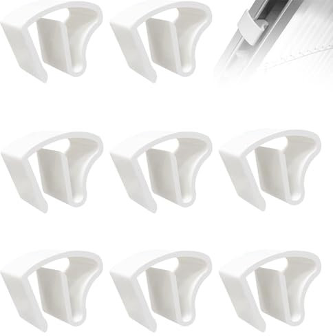 8 Stück Klemmfix Halterung,Klemmhalter,Klemmhalter Für Rollos,Klemmträger Für Jalousien,Klemmträger, Montage ohne Schrauben und Bohren, Montage ohne Schrauben und Bohren,Kunststoff(Weiß)