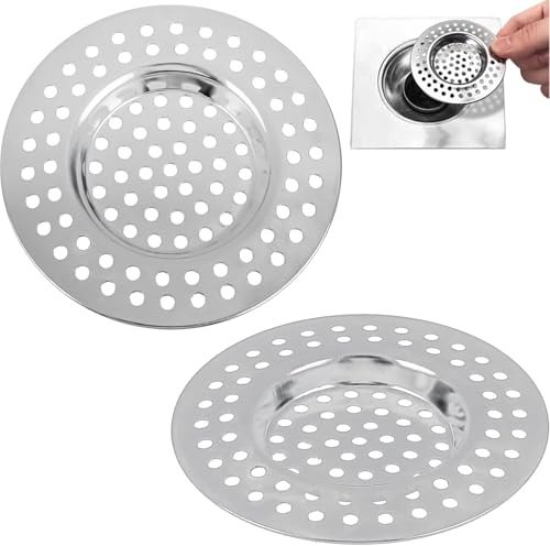 Stainless Steel Kitchen Sink Strainer Plug 2 Pcs Sink Filter Anti Clogging Drain Protector Drainage Filter Prevent Clogging for Bathroom Kitchen Shower 2.95 Inch/7.5cm