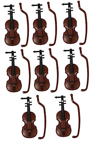 Vaguelly 8stücke Mini Violin Dekoration Teiliges Aus Realistische Miniatur Geige Für Puppenhaus Und Bastelprojekte Ornamente Für Liebhaber