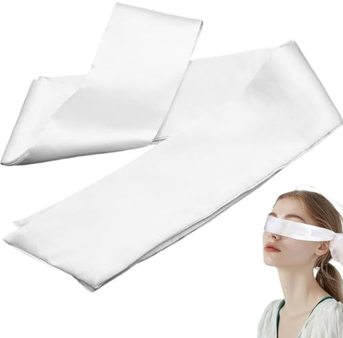 Augenbinde für Erwachsene Paare, Augenbinden für Erwachsene Spiele/ Paare/Partyspiele, 4, 92 Fuß Satin -Augenmaske, Polyester -Satin -Schlafmaske, romantische weiße Blindzeuge für den Valent