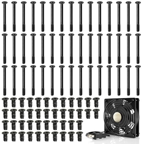 80 Pièces Vis Pour Ventilateur De Boîtier D'ordinateur, Vis M5 X 8 mm Pour Boîtier De PC, Noir