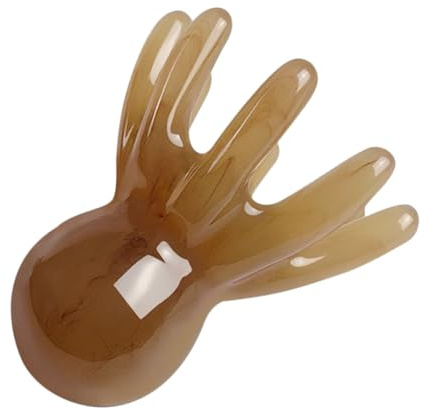 Oktopus Kopfmassagegerät aus Kunstharz, 1 Stück, Kompakt | Jade Optik, Achtarmiges Design, für Camping und Geschäftsreisen, Kopfhaut Massage Kamm
