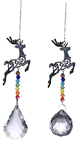 SEWOART 2Piezas Bolas de Colgantes Atrapasol de Decoración y Jardín Adornos de Reflectantes Interior y Exterior