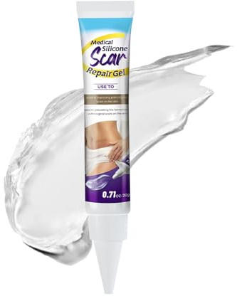 Silicone scar gel, silicone cream for scars, reducing ointment 20 g for wounds, burns, scalds, keloid care, men, women, caesarean section