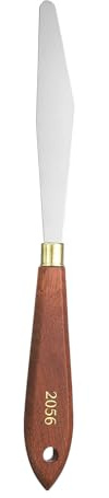 QUARKZMAN Couteaux à Peinture Outil Peinture 4.25 x 0.71 Lame En Acier Inoxydable En Forme Larme 8.46 Longueur Spatula Couteaux à Peinture Avec Trou Manche En Bois Hêtre, Rouge/Argent