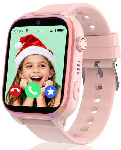 4G Montre Connectée Enfant, Montre Intelligente Enfant avec GPS+WIFI Localisation, Appel SOS, Chat Vidéo, Mode Classe, 10 Contacts, Réveil, Jeux, IP68 Montre GPS Enfants Cadeau d'anniversaire de Noël
