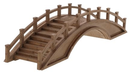 LOORGVEL Miniatur Holzbogenbrücke Gartendekor Holz Modellbrücke für Mikrolandschaften Garten Terrasse Außendekoration