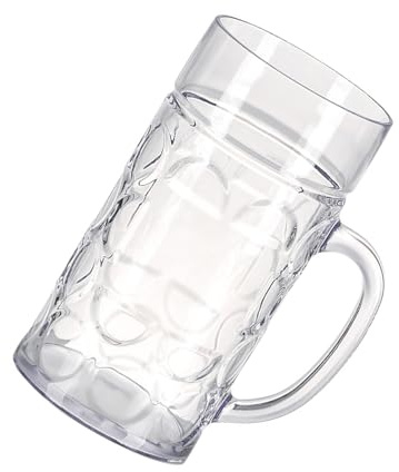 Qusinfc Boccale da birra con manico ergonomico con grandi design a fossette, tazza con manico largo per bevande fredde e calde