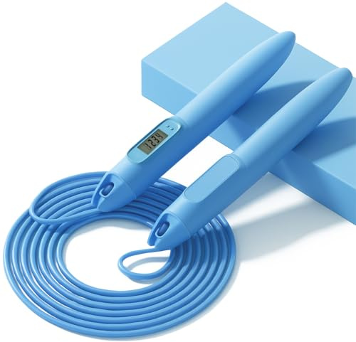 Springseil mit Zähler für Erwachsene & Kinder – Verstellbares Fitness Springseil mit LCD Anzeige, Kugellager & schnurlosen Modus – Ideal für Training, Workout, Boxen & Cardio