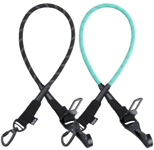 Tivray 2 Stück Hunde-Sicherheitsgurt fürs Auto, Universeller Hunde-Autosicherheitsgurt Reflektierendes mit Gurtschnalle und Karabinerhaken, 360° drehbarer verriegelbarer Clip, Schwarz + Cyan | Schnalle und Hakenriegel, verstellbarer, reflektierender Haustier-Fahrzeuggurt, um 360° drehbarer Verschluss