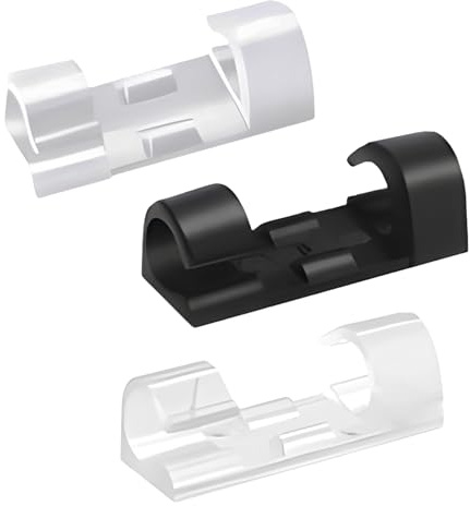 Soporte para cables de escritorio - Clips para cables autoadhesivos Gestión de de 20 piezas | Accesorio de bucle organizador de alambre resistente | Mesa de almacenamiento de para acceso