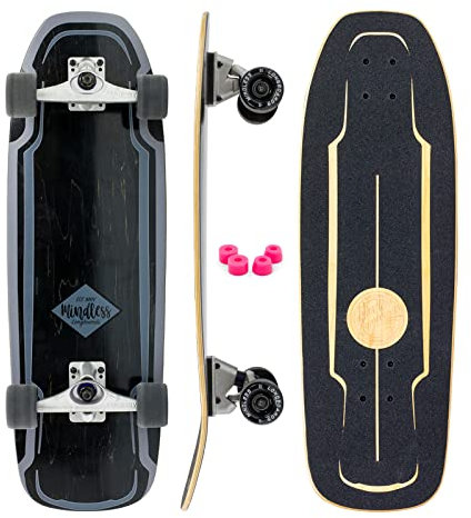 Mindless Surf Skate Longboard Skateboard Unisex Erwachsene, Schwarz (Black), 9.5