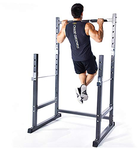 Kommerzielles Squat Rack Langhantelständer Professionelles Bankdrücken mit halbem Rahmen Gewichtheben Klimmzüge Multifunktions Tauchstation Gym Fitness