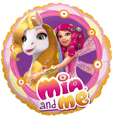 Party Factory `Mia & Me´ Folienballon, Ø45cm, bunt, gold, Einhorn Onchao, Centopia Heliumballon zum Mädchen Geburtstag