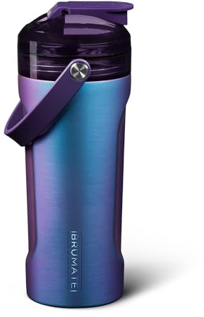 BrüMate MultiShaker Mixerflasche, 100 % auslaufsicher, isolierte Edelstahl-Flasche für das Fitnessstudio, 750 ml (Dark Aura)