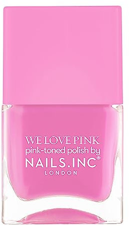 Nails Inc We Love Pink, On Friday’s We Wear Pink, Glossy, No Chip, Long Lasting, Quick Dry, Air Dry, Professional Manicures & Pedicures, Fingernails & Toenails, Vegan Nail Polish, 14 ML