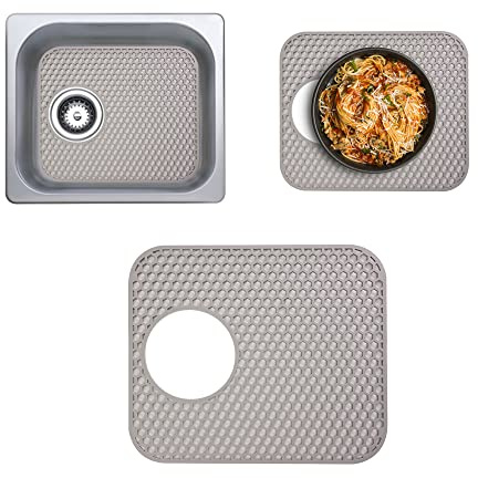 Fililogor Tappetino per Lavello in Silicone, Protezioni per Lavello Antiscivolo Resistenti al Calore per Il Fondo del Lavello della Cucina, Tappetini per Lavello Pieghevoli per Piatti e Bicchieri