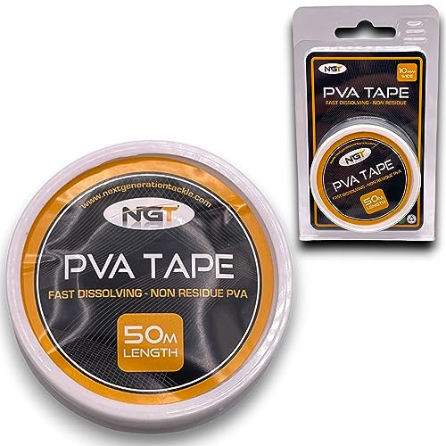 NGT Ruban PVA 50 m à dissolution rapide pour pêche à la carpe Bobine de fil PVA sans résidus